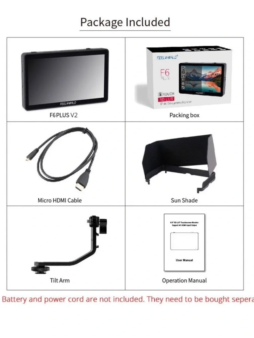 Black On-Camera Video Monitor - 7-inch